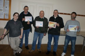 Winners of the February certificates. With The Tiny Turner